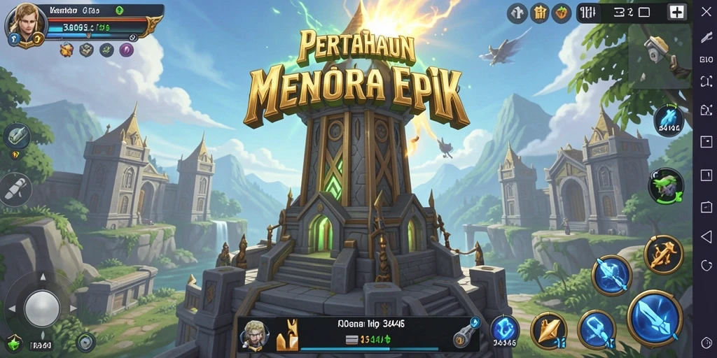 Tampilan gameplay menegangkan dalam 3446 saat menghadapi gelombang musuh.