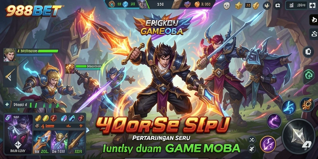 Tampilan gameplay menarik dari 988BET dalam pertempuran MOBA.