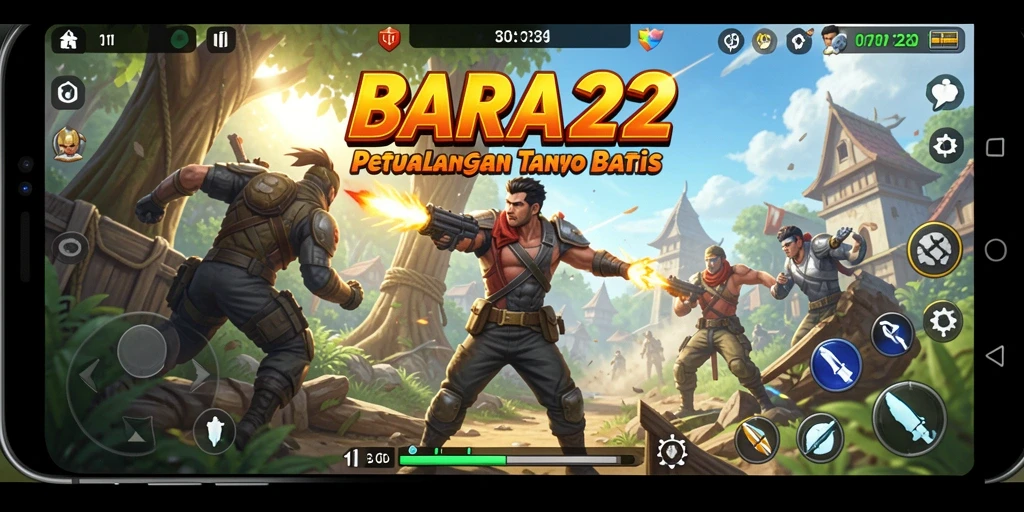 Tampilan gameplay BARA22 yang penuh aksi dan seru.