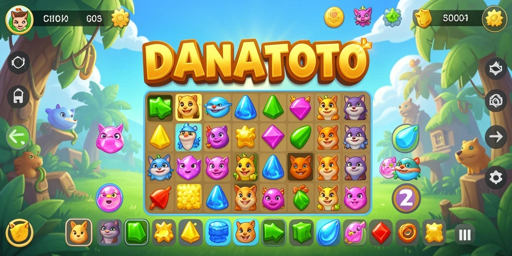 Tampilan gameplay seru dan berwarna-warni dari DANATOTO.