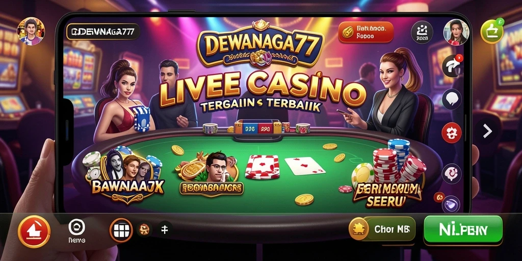 Tampilan gameplay Live Casino yang seru dan interaktif di DEWANAGA77.