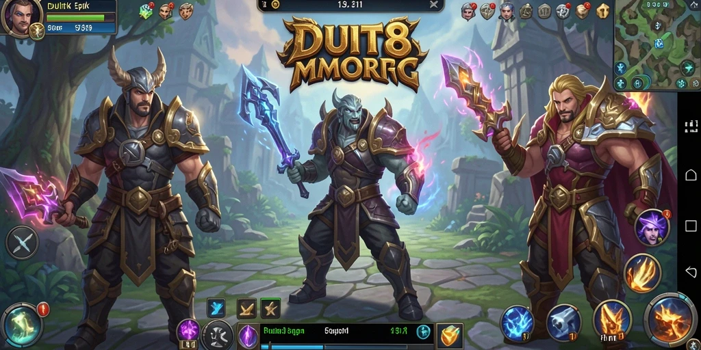 Tangkapan layar gameplay DUIT8 yang menampilkan pertempuran seru di dunia MMORPG.