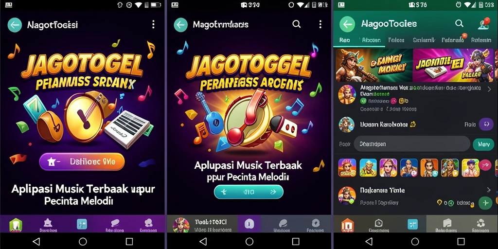 Tampilan antarmuka JAGOTOGEL dengan pilihan lagu yang beragam.