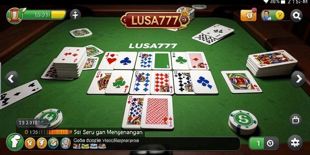 Screenshot gameplay LUSA777 yang menampilkan antarmuka permainan Gaple.