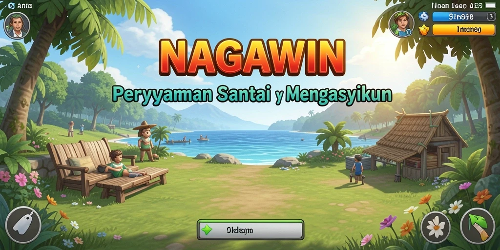 Screenshot NAGAWIN menunjukkan gameplay seru dan grafis cerah.