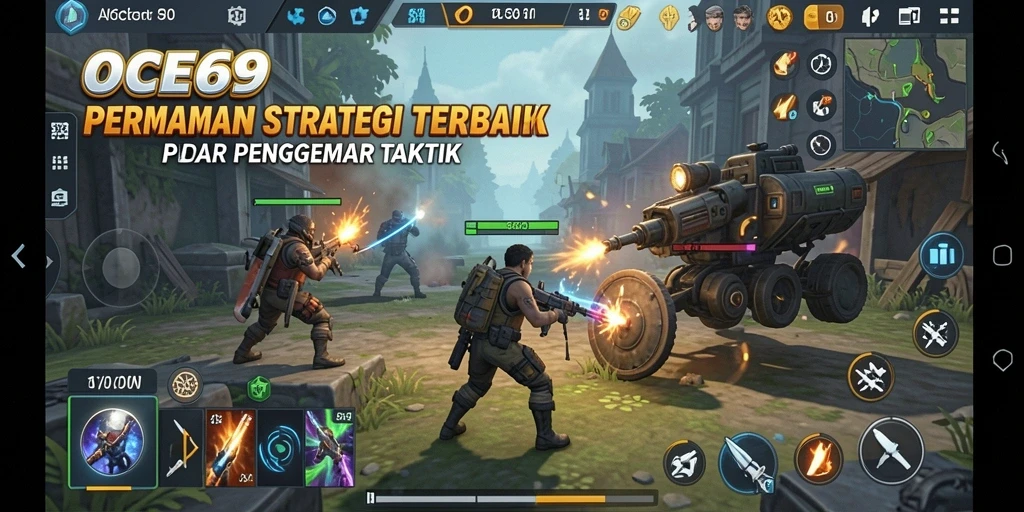 Tampilan utama gameplay OCE69 yang penuh strategi dan aksi.