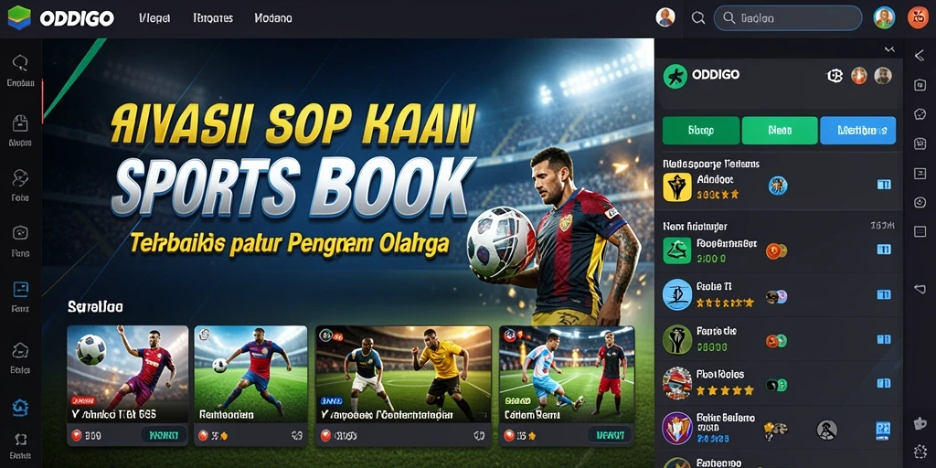 Antarmuka pengguna ODDIGO yang menarik saat taruhan olahraga.