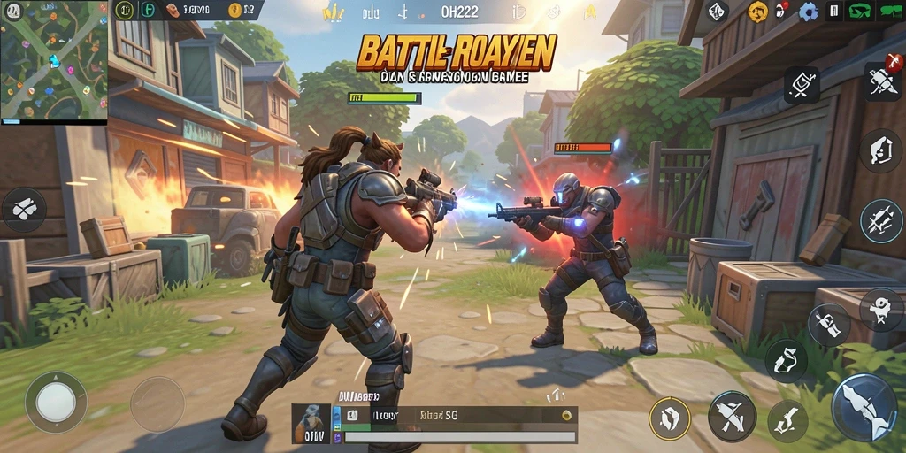 Tangkapan layar menampilkan aksi mendebarkan dalam game Battle Royale.