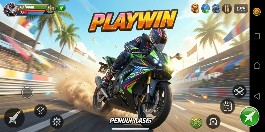 Gameplay seru balapan motor dengan grafik memukau.