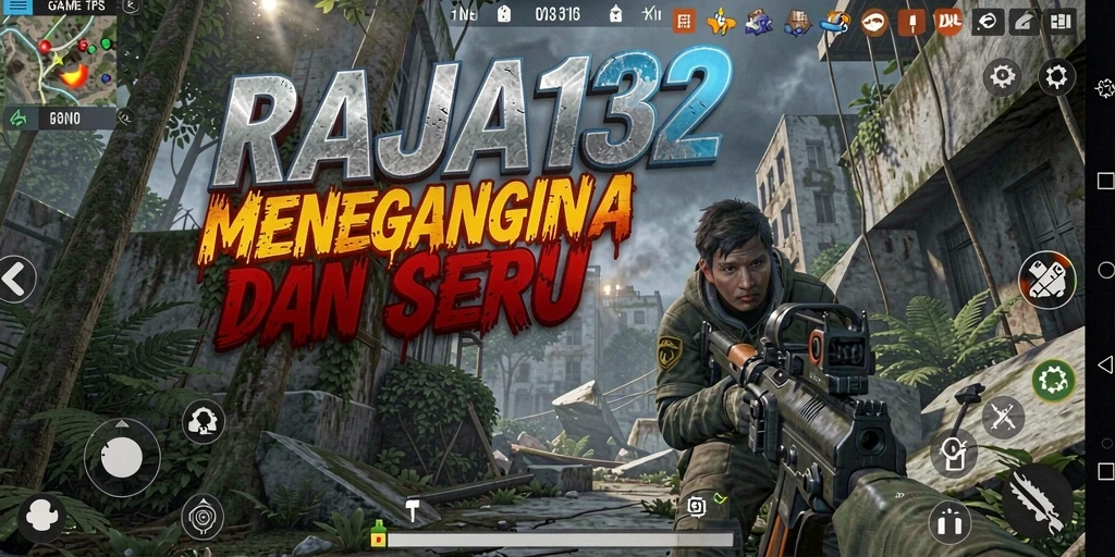 Tangkapan layar menunjukkan aksi seru dalam gameplay TPS RAJA132.