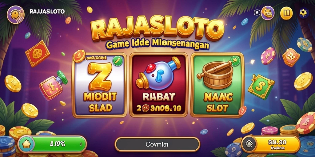Tampilan gameplay seru di RAJASLOTO yang penuh warna.