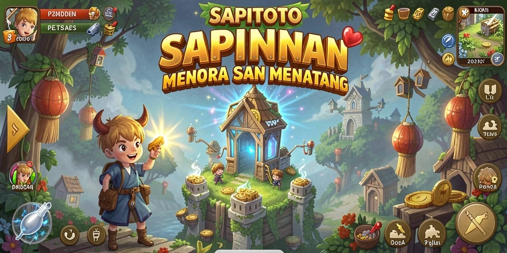 Screenshot gameplay SAPITOTO menampilkan strategi menara yang seru.