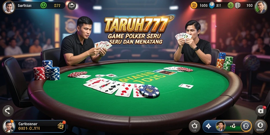 Screenshot gameplay TARUH777 menampilkan suasana permainan poker yang seru.
