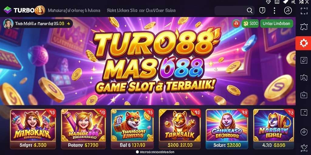 Tangkapan layar menunjukkan gameplay menarik dari TURBO88 dengan fitur slot yang beragam.