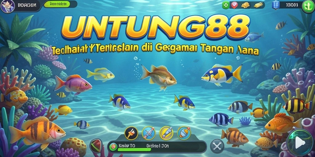 Tangkapan layar utama UNTUNG88 menampilkan gameplay tembak ikan yang mendebarkan.