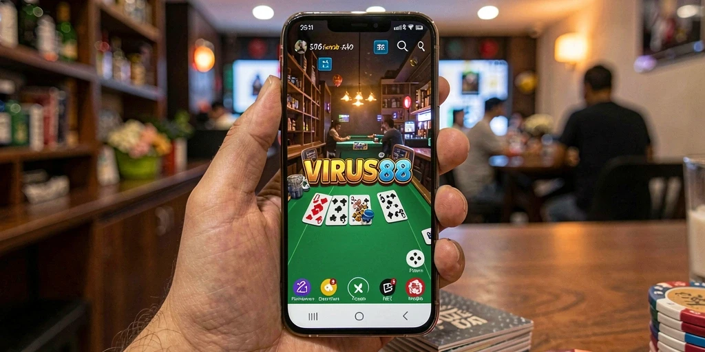 Gambaran gameplay seru dalam permainan Domino VIRUS88.