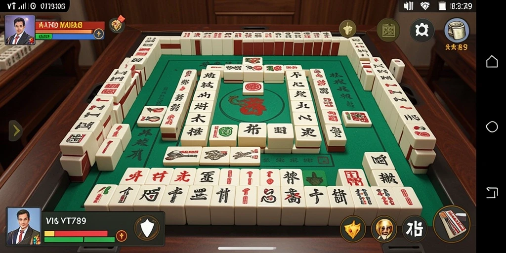 Screenshot gameplay VT789 menampilkan suasana bermain Mahjong yang seru.